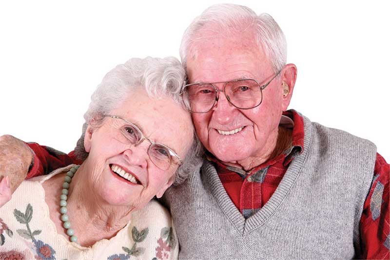 senior couple sitting down